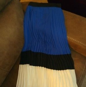 Pleated color block skirt